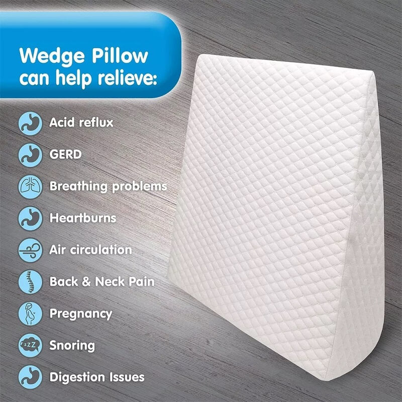 Premium Bed Wedge Pillow With Memory Foam