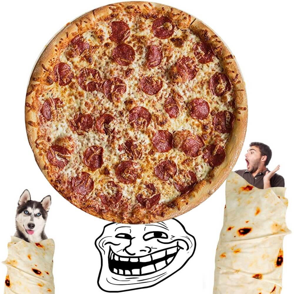 Pizza Blanket, Burrito Blanket, Tortilla Tacos Blanket, Tortilla Throw Blanket, Soft Flannel Burrito Blanket